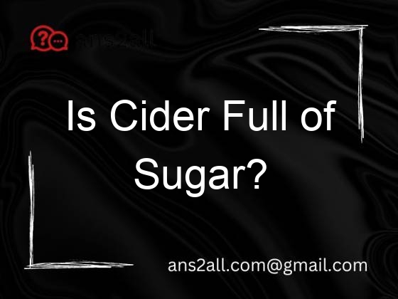 is cider full of sugar 69263