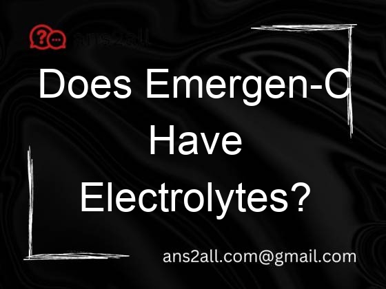 does emergen c have electrolytes 92884