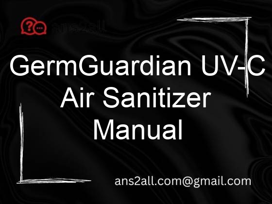 germguardian uv c air sanitizer manual 94021