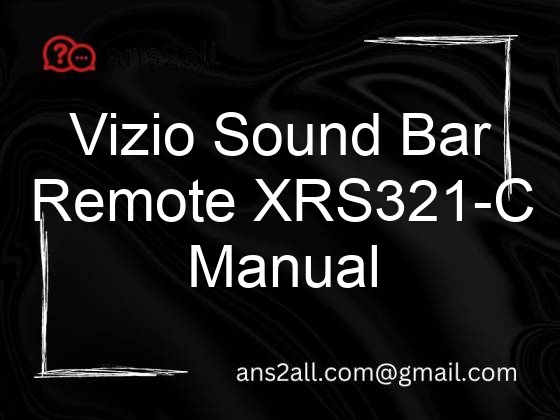vizio sound bar remote xrs321 c manual 93564