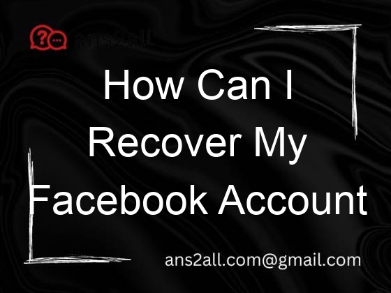 how can i recover my facebook account without a verification code 112340