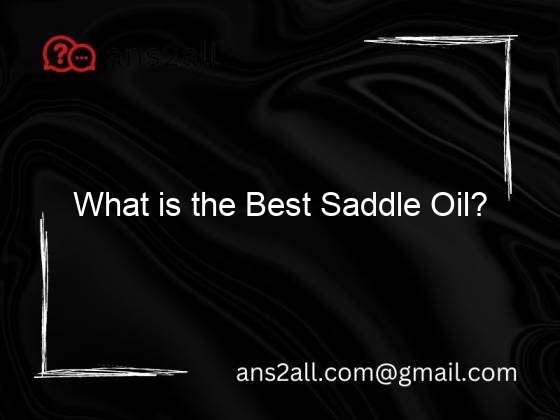 What is the Best Saddle Oil?